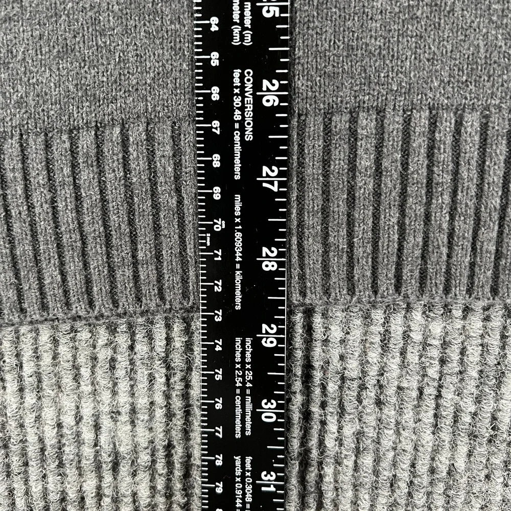 Banana Republic Sweater Mens Large Gray Long Sleeve Mock Neck 1/4 Button Up